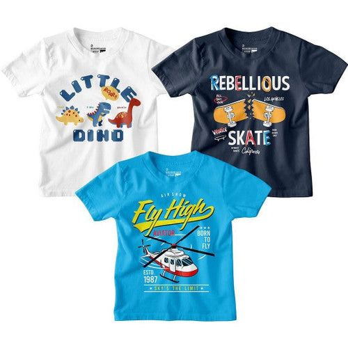 Boy Graphic Printed  Combo Tees