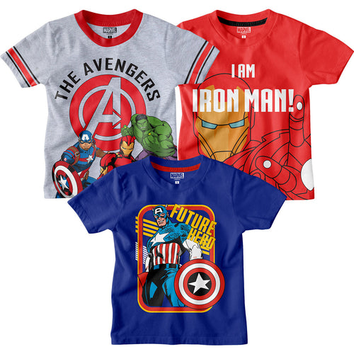 Avengers, Ironman & Captain America Boys Tshirt Combo Pack