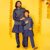 Nay Silk Kurta With Bandi Pajama Set For Father-Son