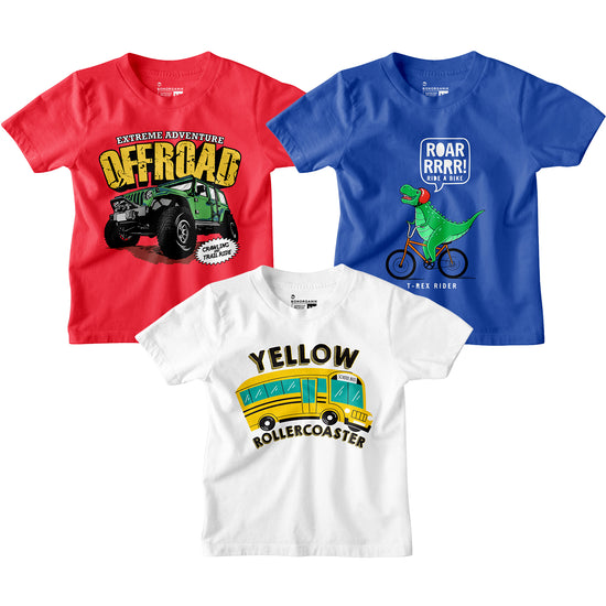 Boy Graphic Printed  Combo Tees