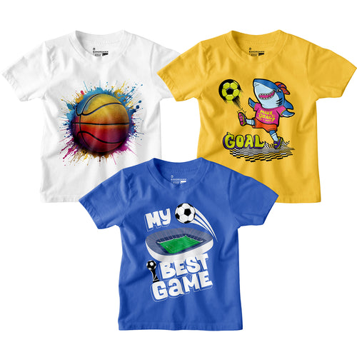Boy Graphic Printed  Combo Tees