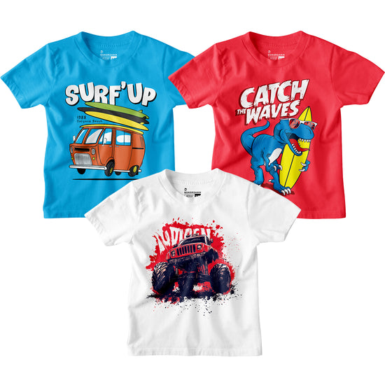 Boy Graphic Printed  Combo Tees
