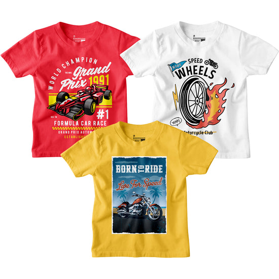 Boy Graphic Printed  Combo Tees