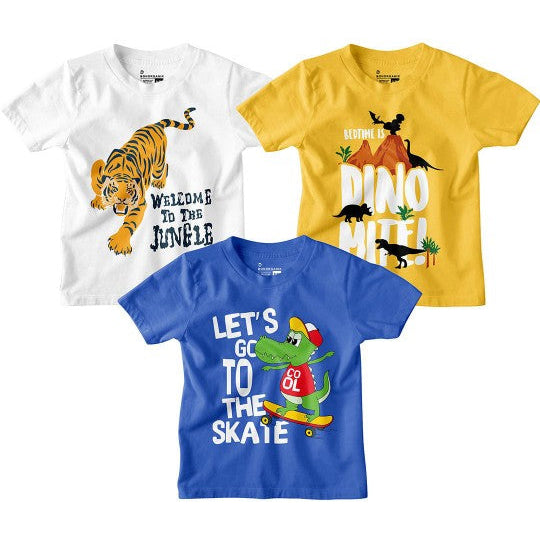 Boy Graphic Printed  Combo Tees