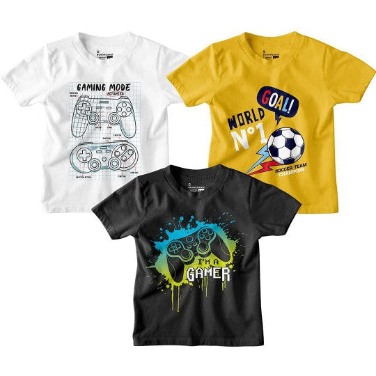 Boy Graphic Printed  Combo Tees