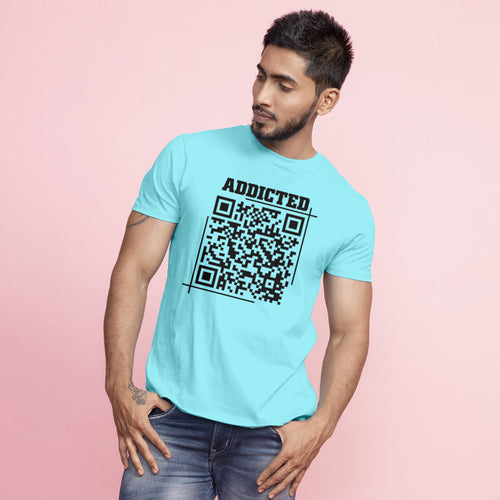 Addicted Matching Qr Code For Couple Tees