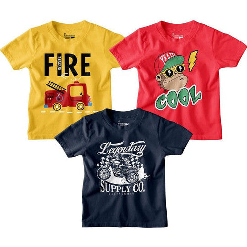 Boy Graphic Printed  Combo Tees