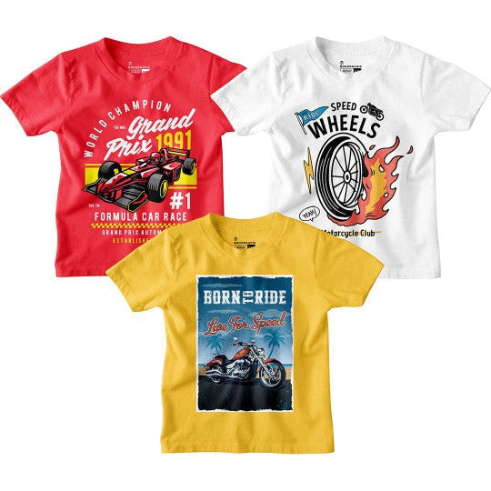 Boy Graphic Printed  Combo Tees