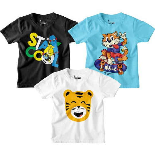 Boy Graphic Printed  Combo Tees