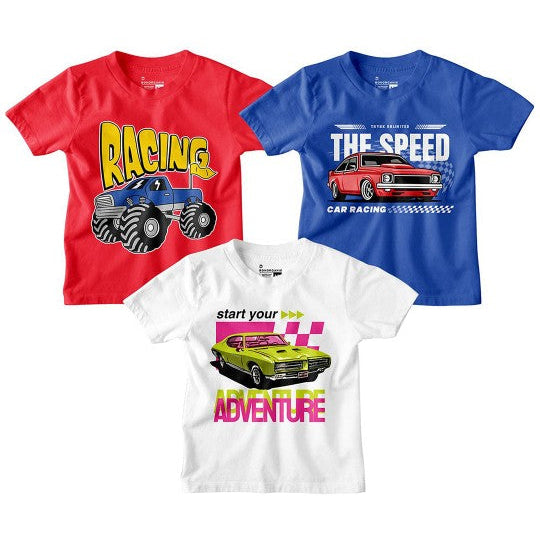 Boy Graphic Printed  Combo Tees