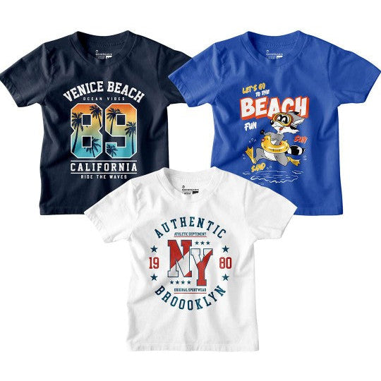 Boy Graphic Printed  Combo Tees
