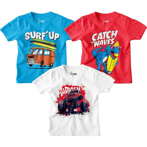 Boy Graphic Printed  Combo Tees