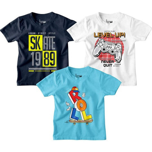 Boy Graphic Printed  Combo Tees
