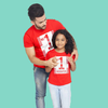 No 1 Dad And Daughter Red Matching Adult Tees