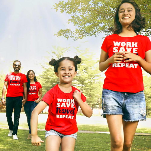 Work Save Travel Repeat, Matching Travel Tees