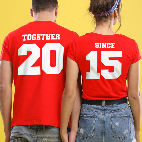 Together Since...., Matching Customisable Couples Tees