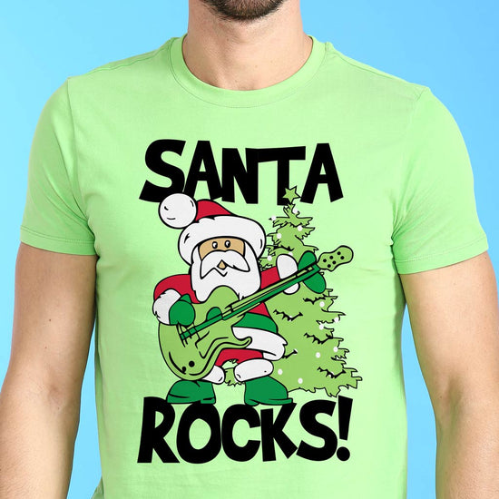 Santa Rocks, Dad And Son Tees