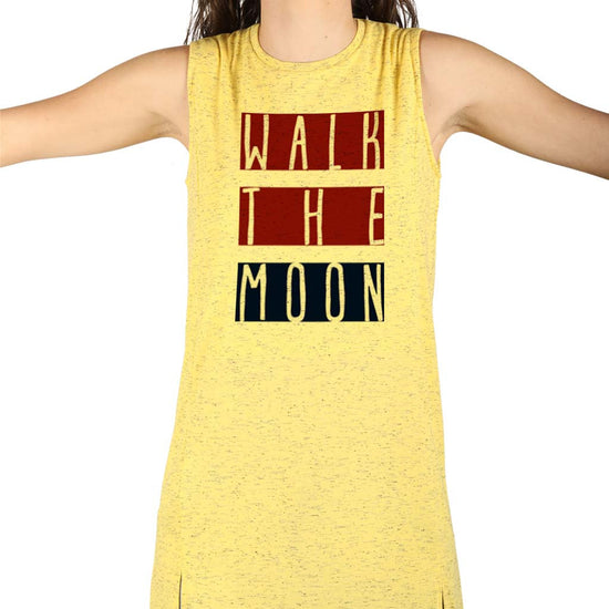 Yellow front slit long knitted top for mom daughter