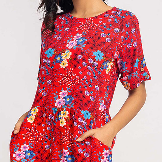 Floral Printed Midi Dress For Mom & Daughter