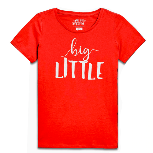 Big-Little(Red), Matching Bodysuit And Tee For Brother And Sister