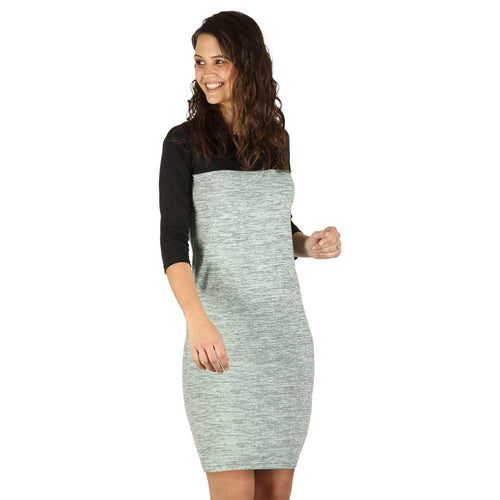 Pastel olive green yoke knitted dress for mom daughter