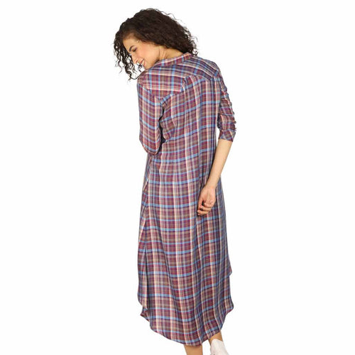 Checks high low dress for mom daughter