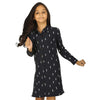 Navy Blue Feather Print Shirt Dress  for daughter