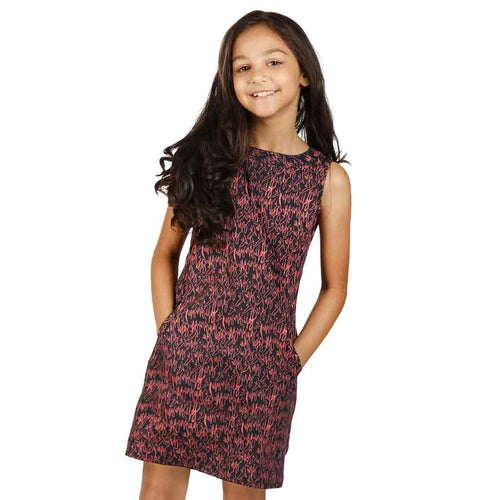 Pink Navy Love print shift dress for mom daughter