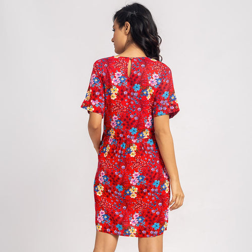 Floral Printed Midi Dress For Mom & Daughter