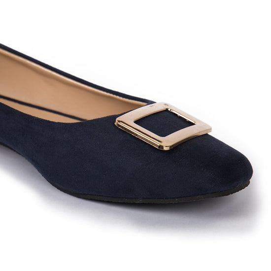 Navy Suede Matching Ballerinas For Mom And Daughter
