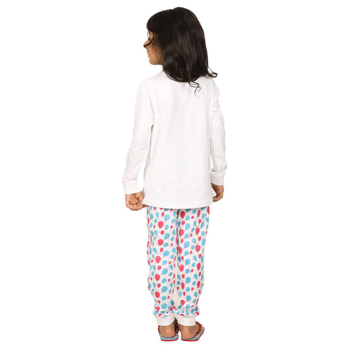 Balloon Print Knitted Nightwear Set For Mom & Daughter
