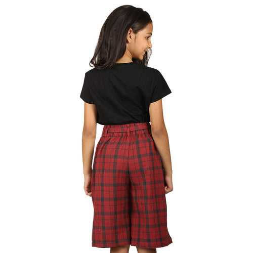 Red culottes with tee for mom & daughter