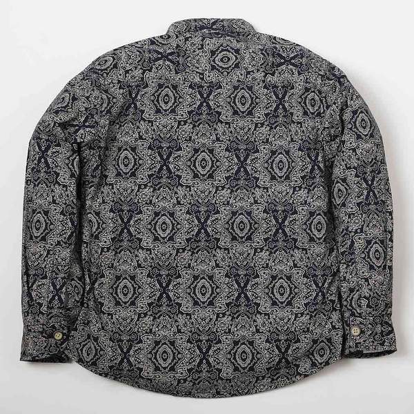 Campana Boys Solid Mandarin Collar Shirt - Navy Blue main image 0