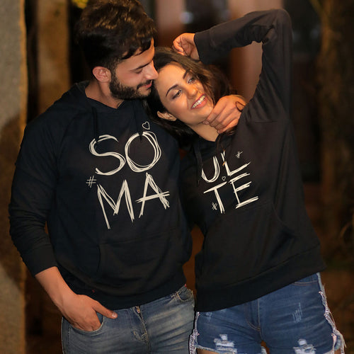 Soul Mate (Black) Matching Hoodies For Couples