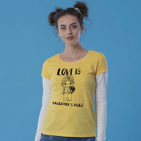 Love Is Mumma's & Daughter's Hugs Matching Tees For Mom And Daughter