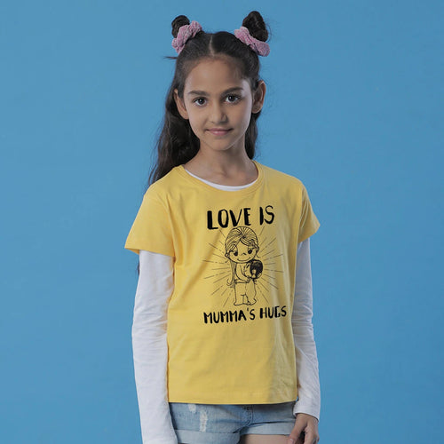 Love Is Mumma's & Daughter's Hugs Matching Tees For Mom And Daughter