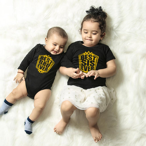 Best Sis- Bro Ever, Matching Bodysuit And Tee For Brother And Sister