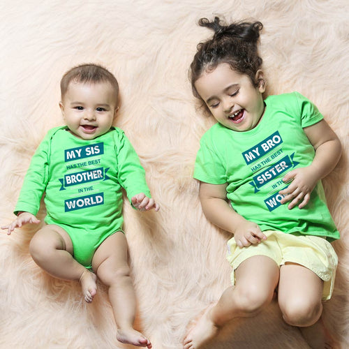 Best Siblings In The World, Matching Bodysuit And Tees For Brother And Sister