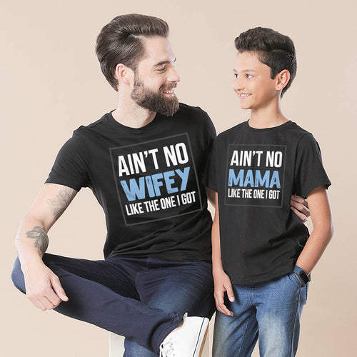 Black Ain't No Mama Father And Son Tshirt