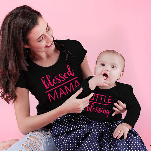 Little Blessing, Matching Tee And Bodysuit For Mom And Baby (Girl)