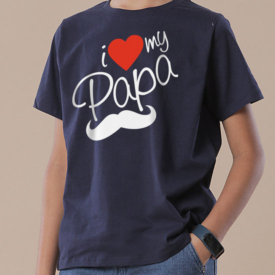 I Love My Beta/Papa, Matching Navy Blue Tees For Dad And Son