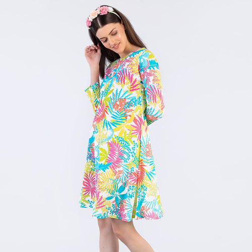 Tropical Addiction Flare Dress For Mom And Daughter