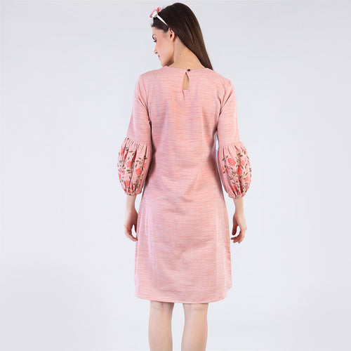 Pink Roses Shift Dress For Mom And Daughter