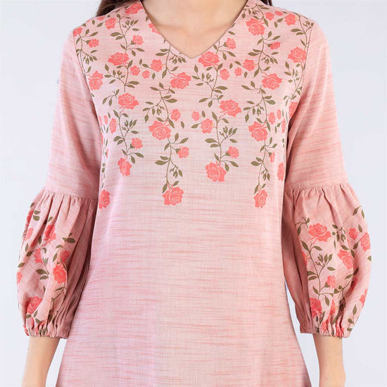 Pink Roses Shift Dress For Mom And Daughter
