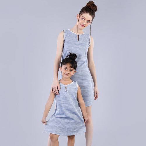 Ruffle Shift Dress For Mom And Daughter
