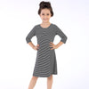 Hypnotic Stripes Flare Dress For Daughter