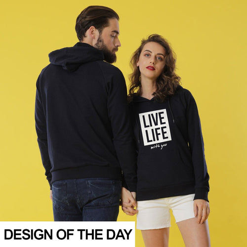 Live Life, Matching Black Hoodies For Couple