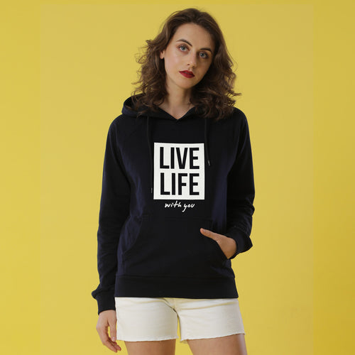 Live Life, Matching Black Hoodies For Couple