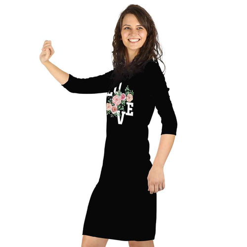 Love Black Knitted Dress For Mom Daughter