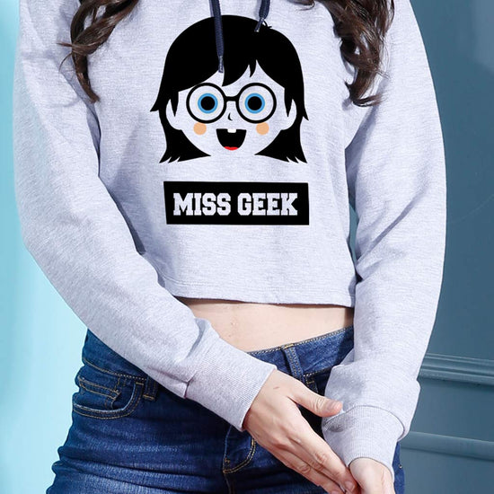 Miss Geek Crop Hoodie